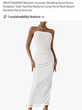 NWT Pretty Garden White Strapless Dress